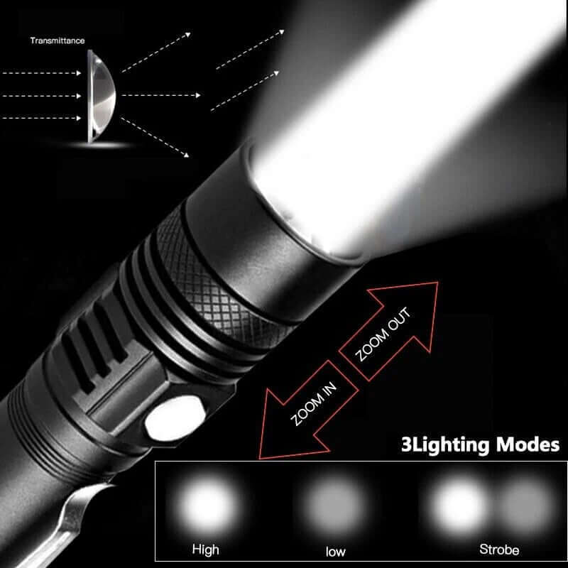90000LM LED Taktische Taschenlampe Zoombar