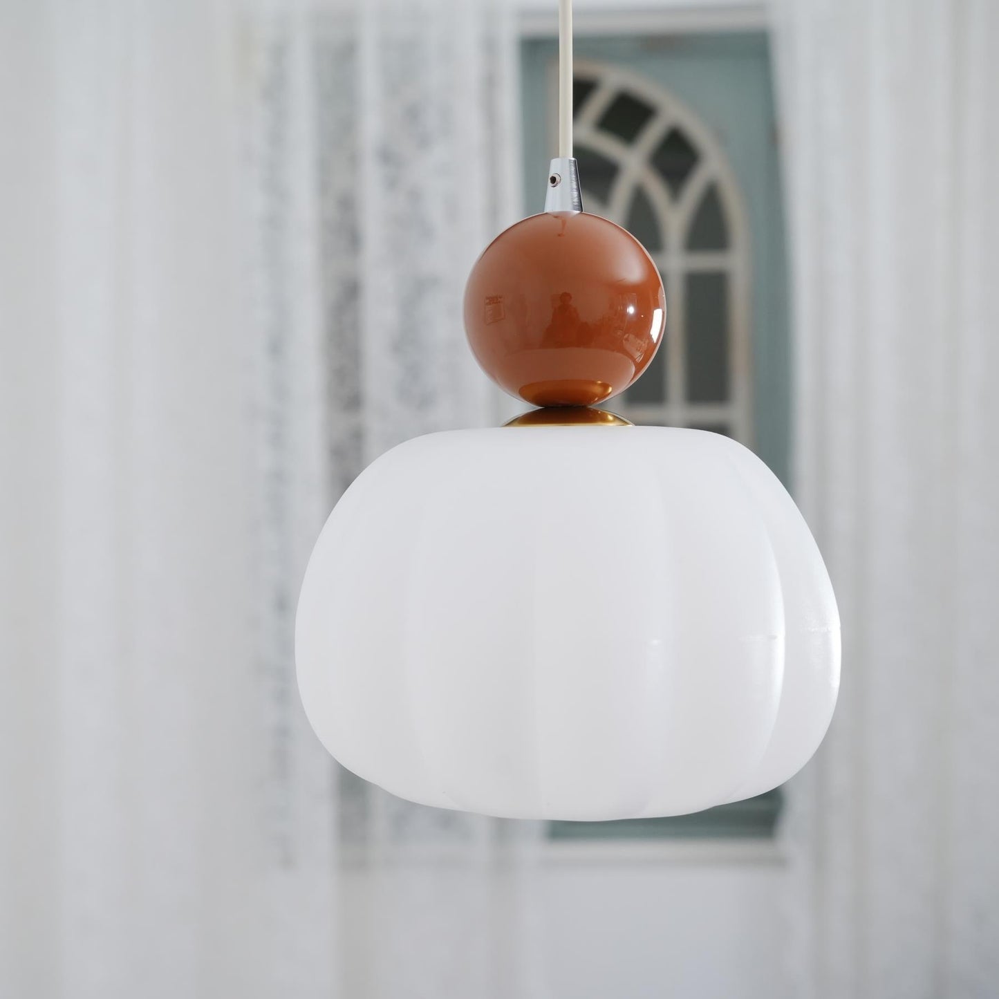 Elegante Kürbis Pendelleuchte, 14cm