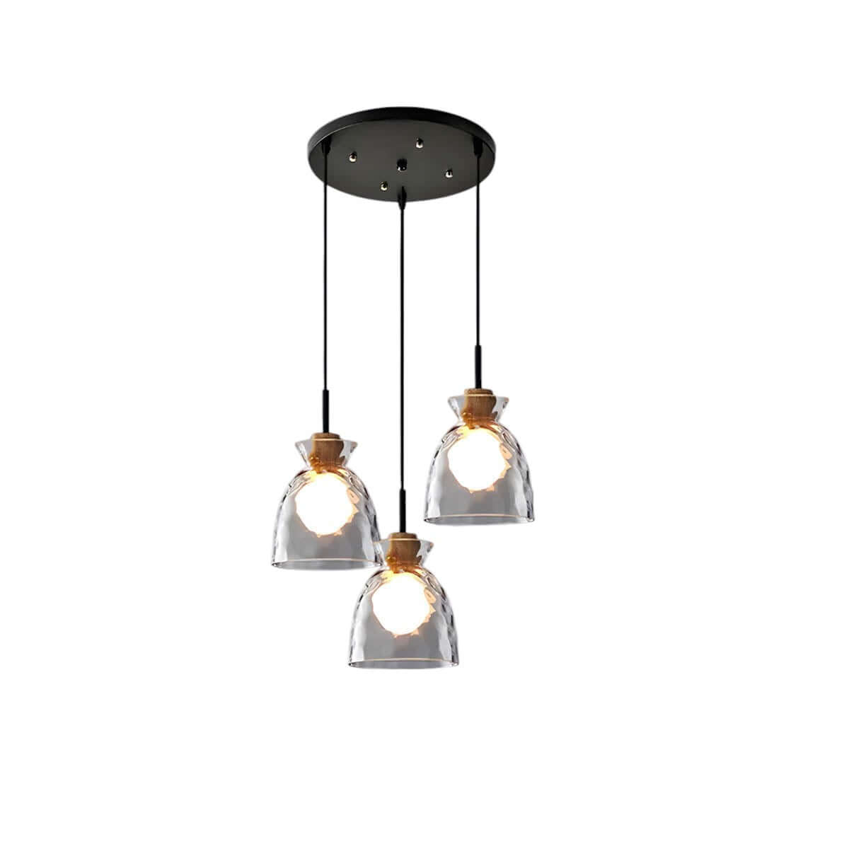 Moderner Glas-Kronleuchter, 1/3 Köpfe