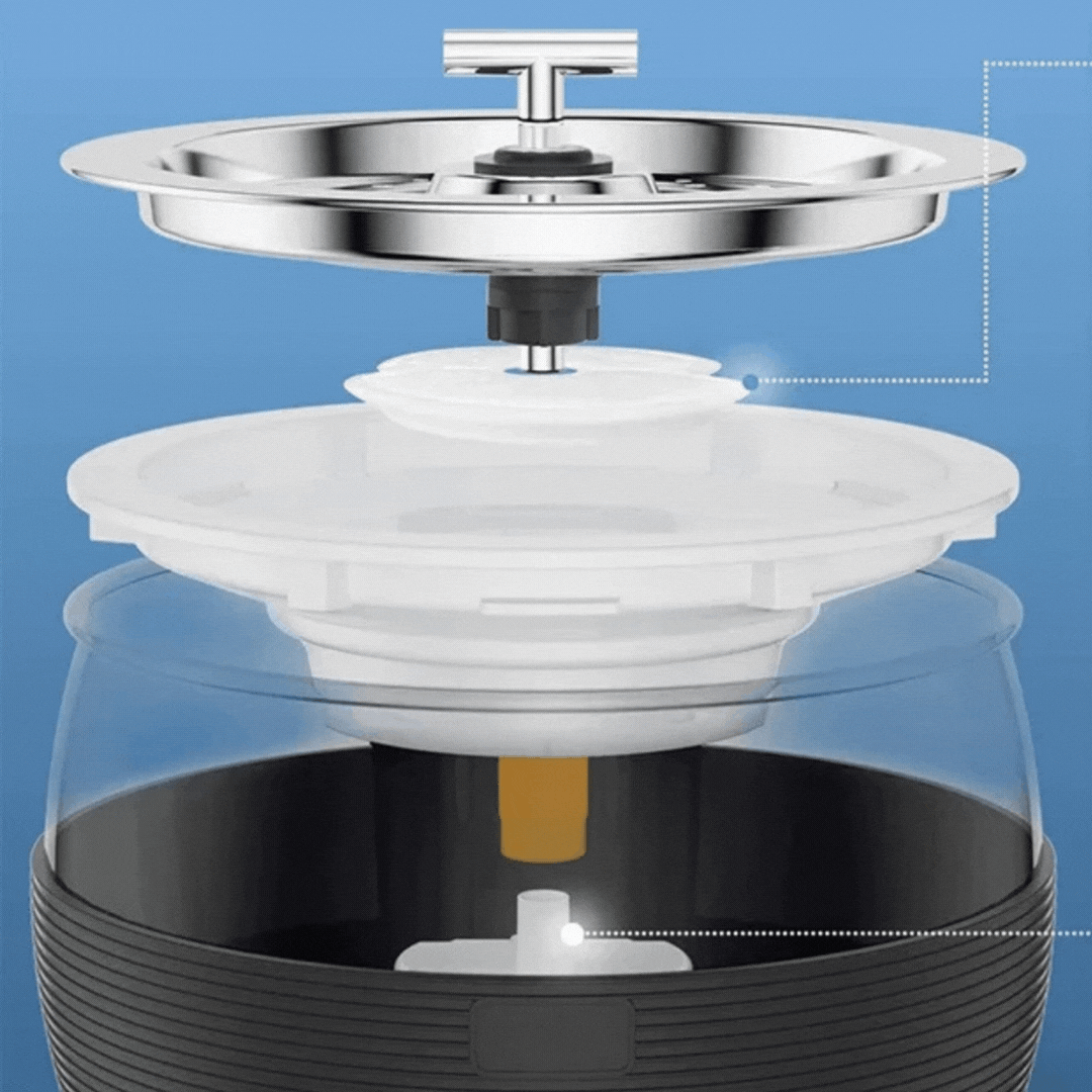 3L Edelstahl Trinkbrunnen mit Doppelauslauf, leiser Betrieb, modernes Design, ideal für Mehrtierhaushalte, fördert Hydration.