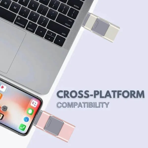 4-in-1 USB-Flash-Laufwerk, multifunktional, hochgeschwindigkeit, robuster silberner Körper, universelle Kompatibilität.