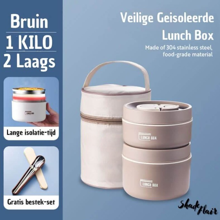 Isolierter Edelstahl Lunchbehälter Set - LunchMate