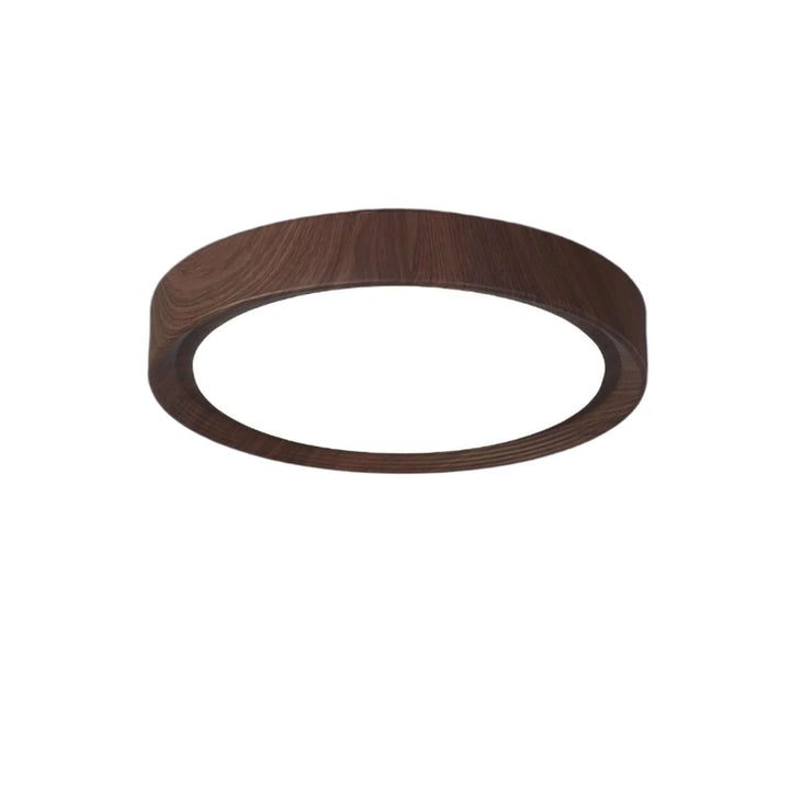Plafonnier LED aspect bois moderne rond