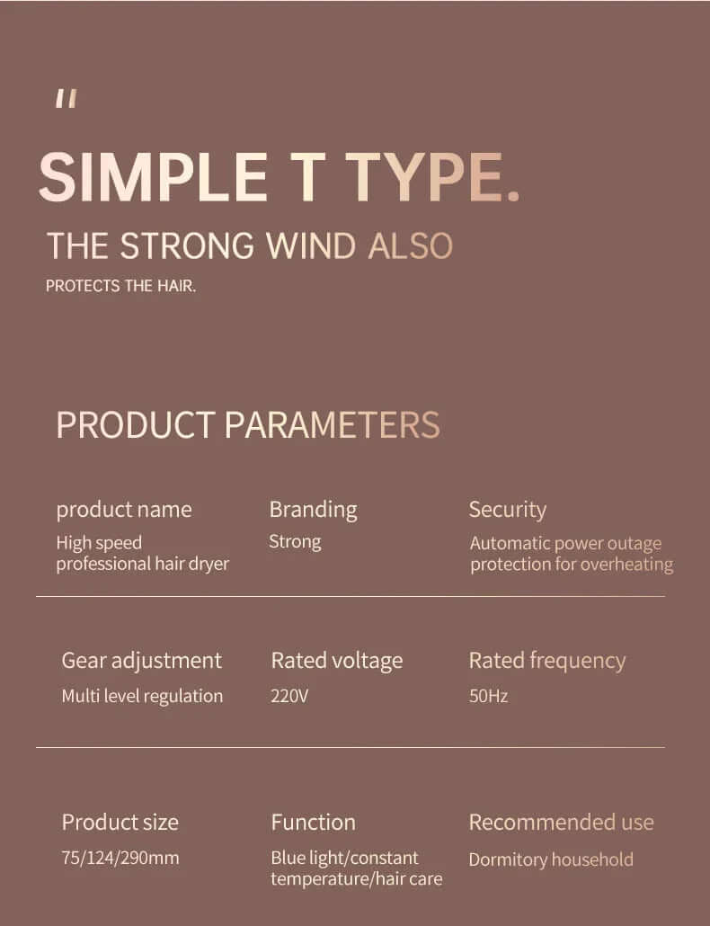 Sèche-cheveux 2400W avec technologie ionique - Séchage rapide et doux