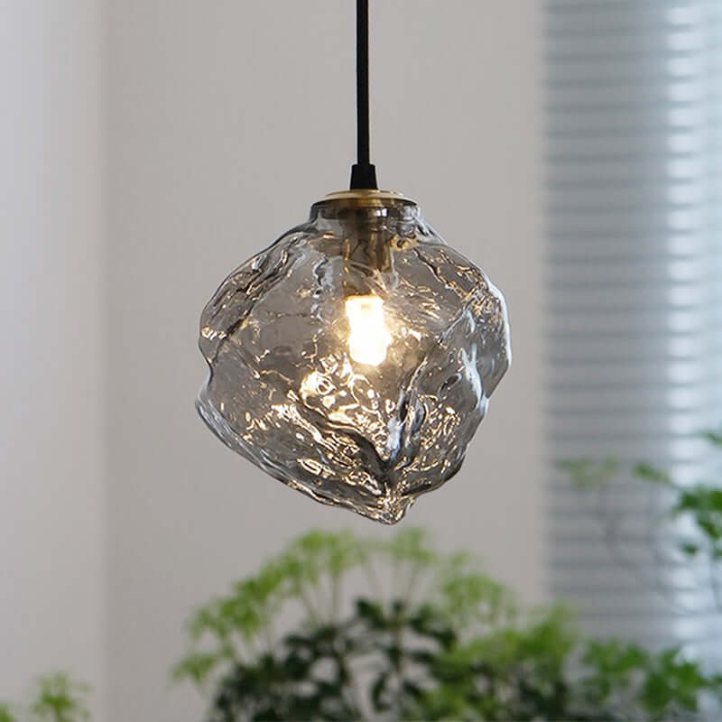 Lampe suspendue moderne en verre et cuivre