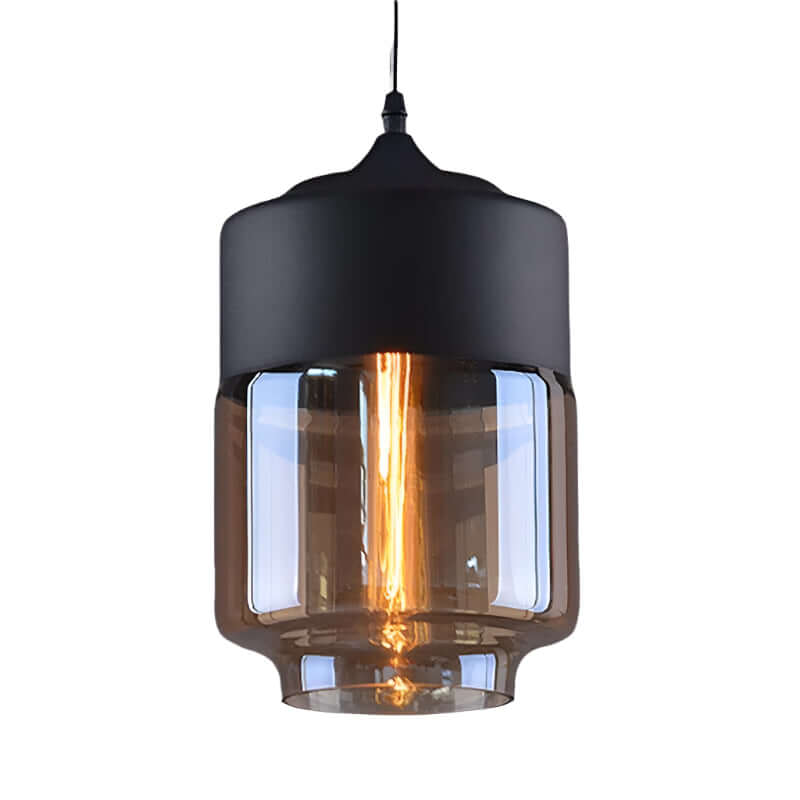 Suspension LED moderne en verre et métal combinés