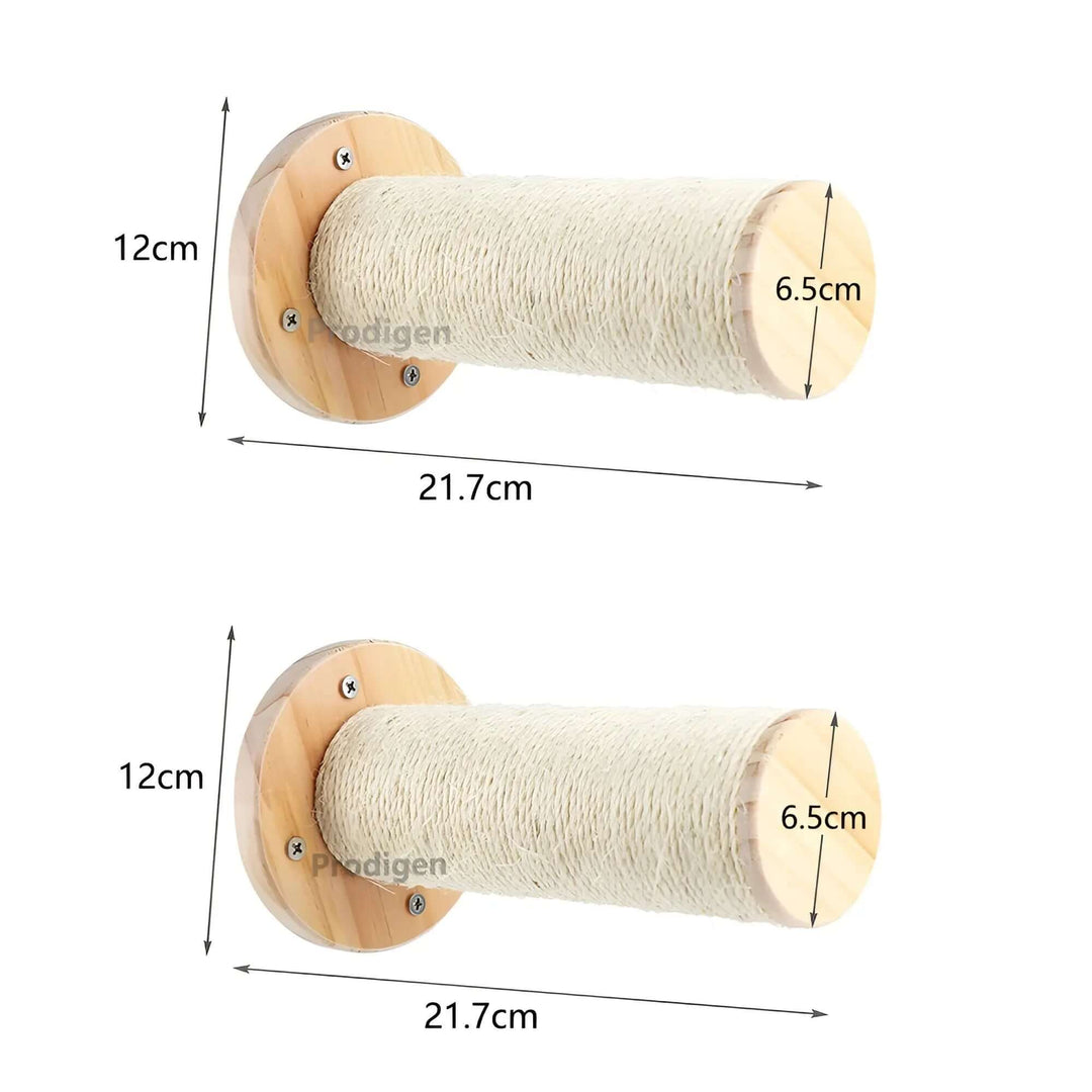 Wandkletterbrett mit Kratzsäule für Katzen