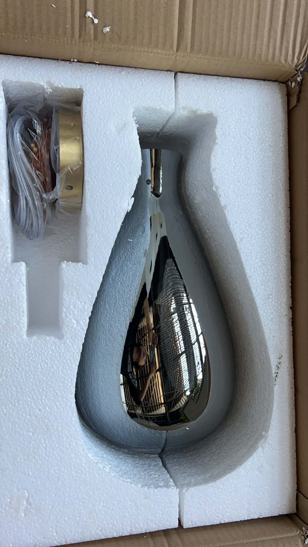 Suspension moderne en verre ciel étoilé gris