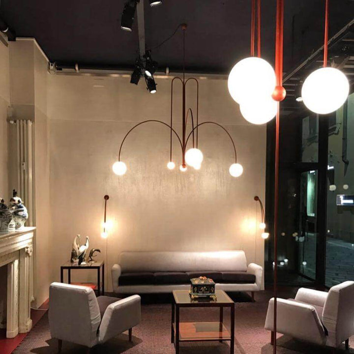 Suspension élégante en verre et métal