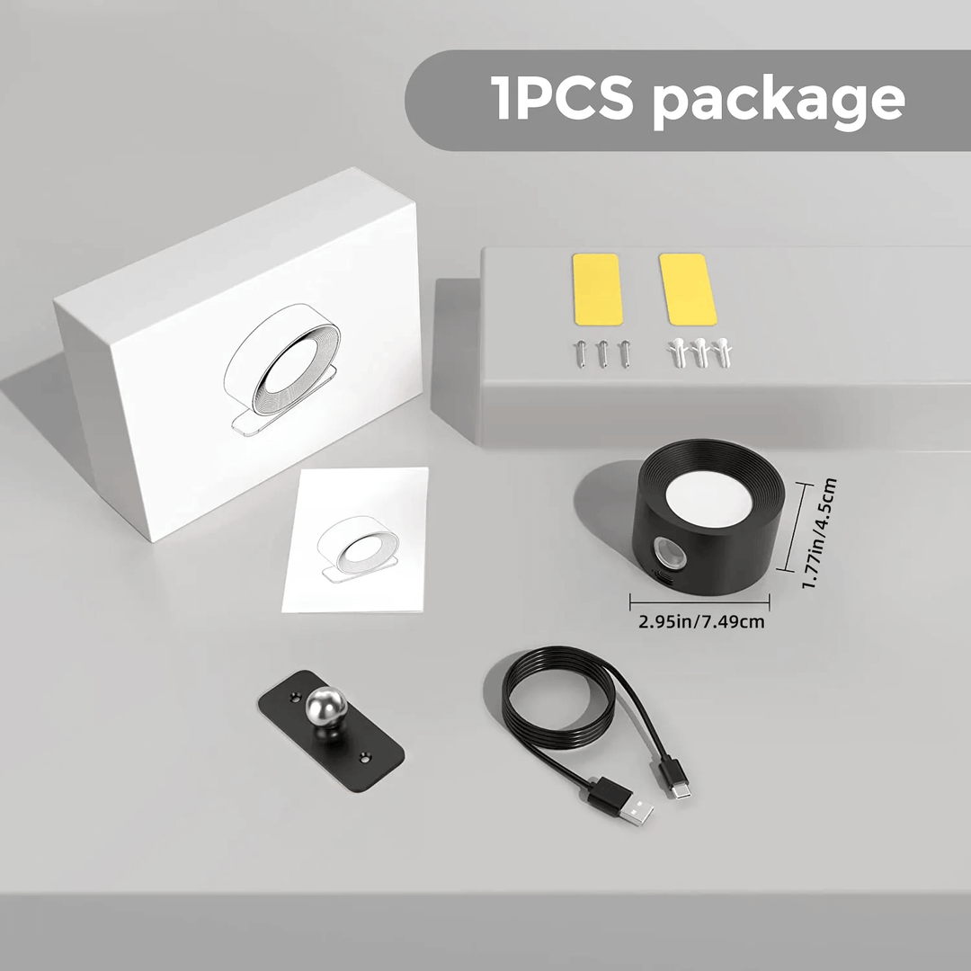 Kabellose LED Wandleuchte mit 360° Rotation