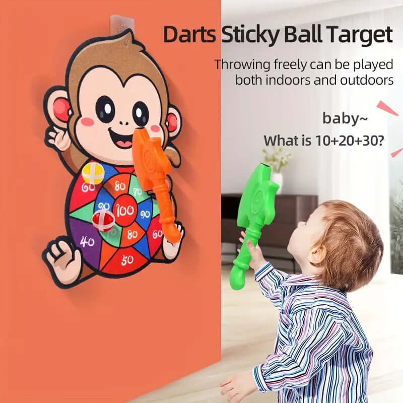 Kinder-Dartspiel Set - Affen-Design Wurfspiel Zielübung