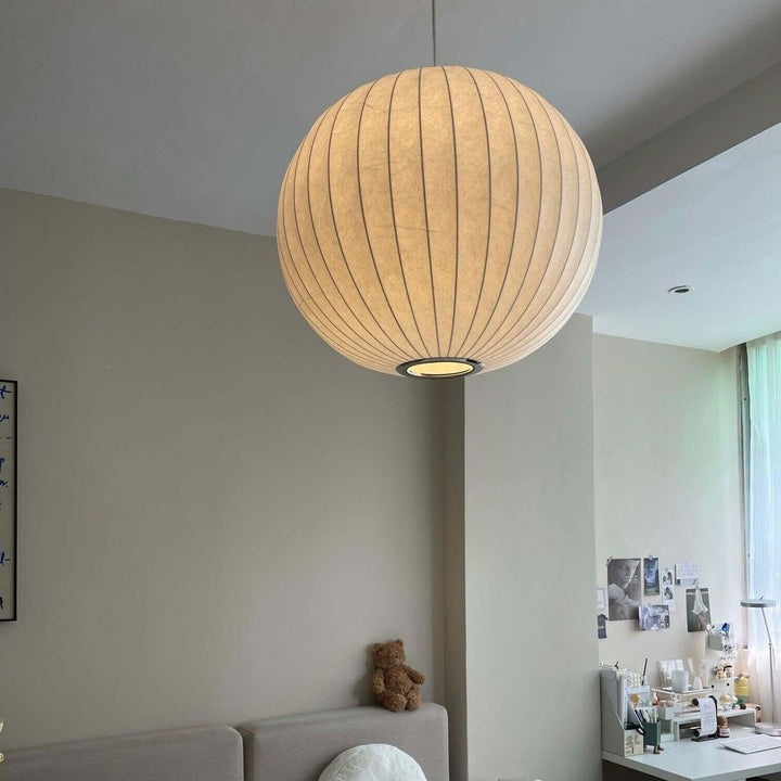 Lampe suspendue moderne blanche - soie et acier