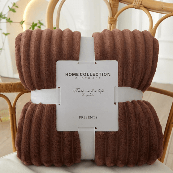 Couverture polaire douillette à larges rayures