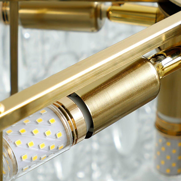 Lustre rond en verre avec motif décoratif