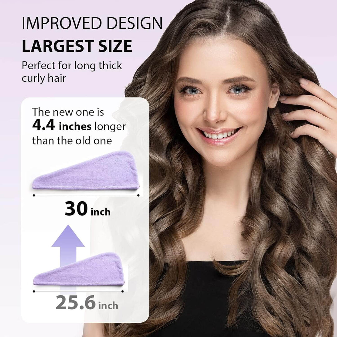 3er Pack Mikrofaser Haarhandtuch Turban mit Knoten