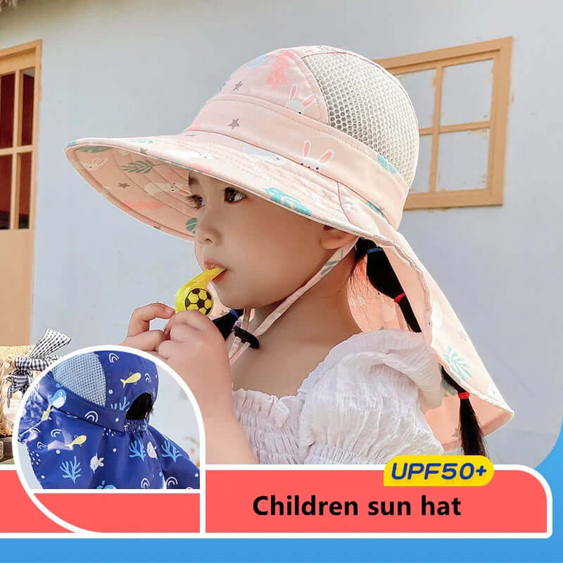 Sonnenhut Kinder UPF 50+ - Breiter Rand, Verstellbar