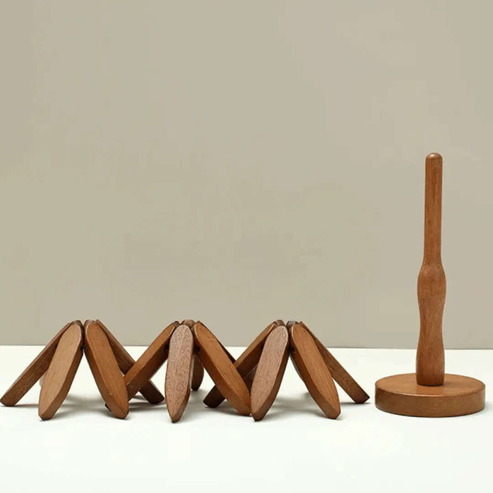 Ensemble de sous-verres en bois - Motif arbre - Résistant à la chaleur