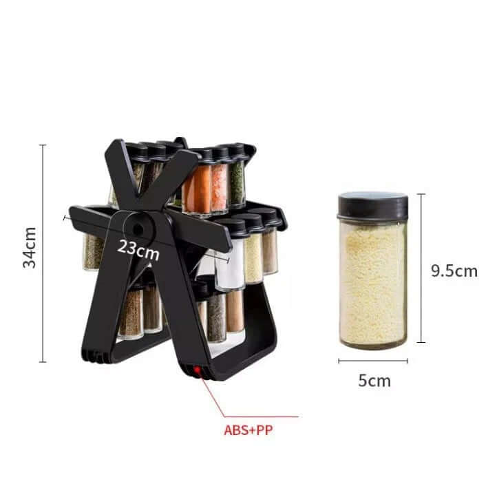 Étagère à épices rotative - Organiseur de cuisine à 16 compartiments