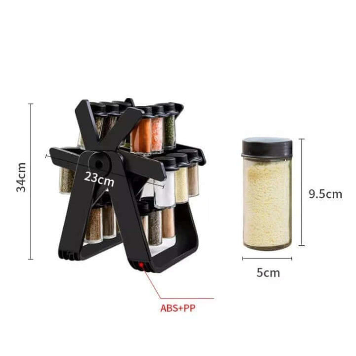 Étagère à épices rotative - Organiseur de cuisine à 16 compartiments