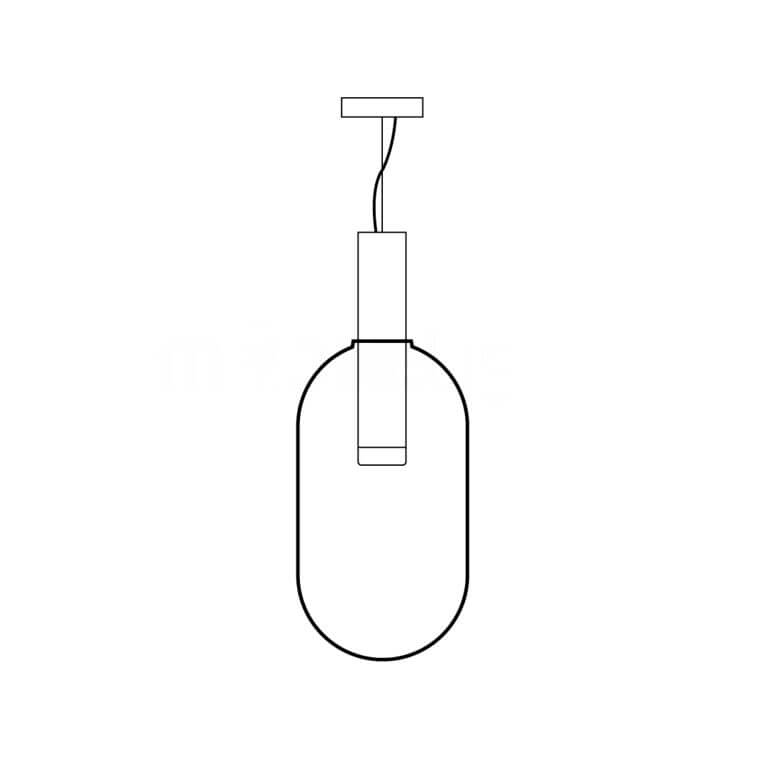 Suspension élégante en verre et métal