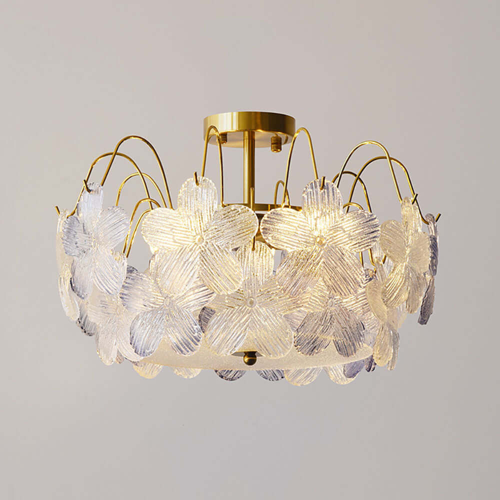 Vintage Buntglas Kronleuchter