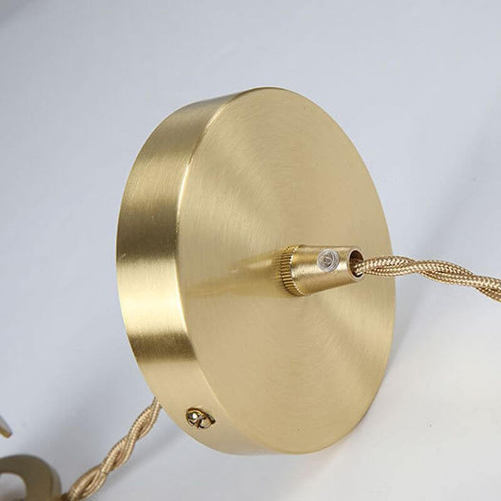 Lampe suspendue dorée en forme de fleur de verre