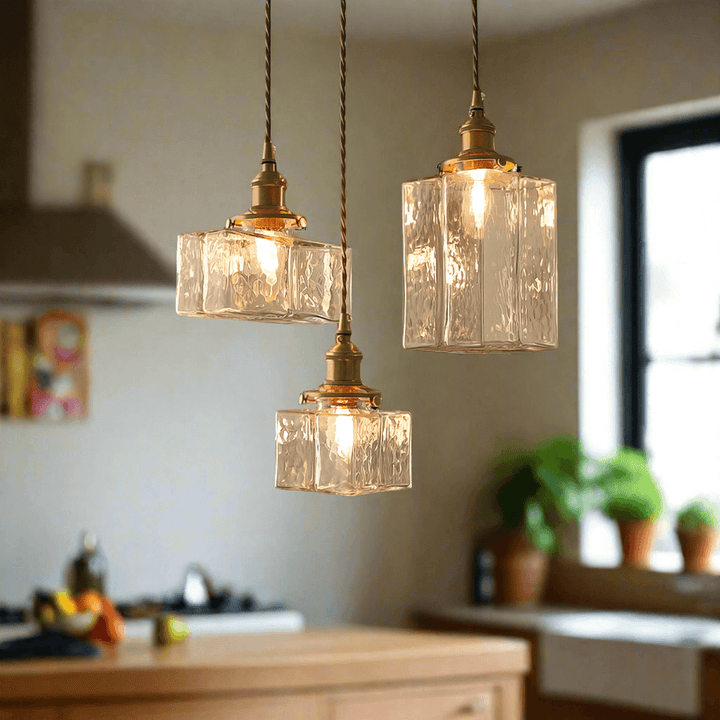 Lampe suspendue rétro en verre au design moderne