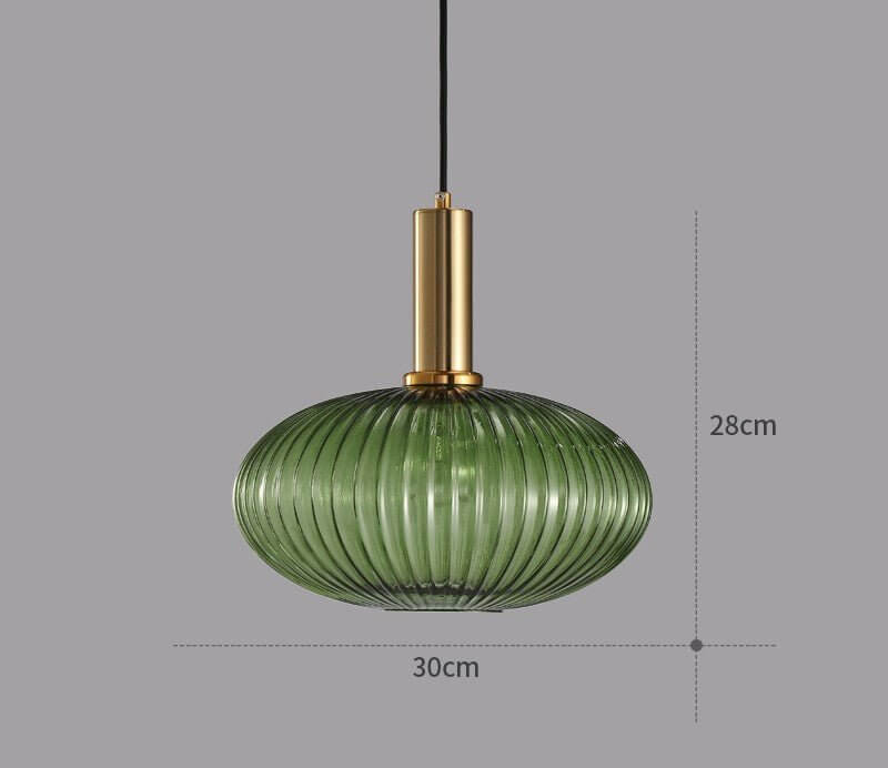 Lampe à suspension rétro en verre coloré