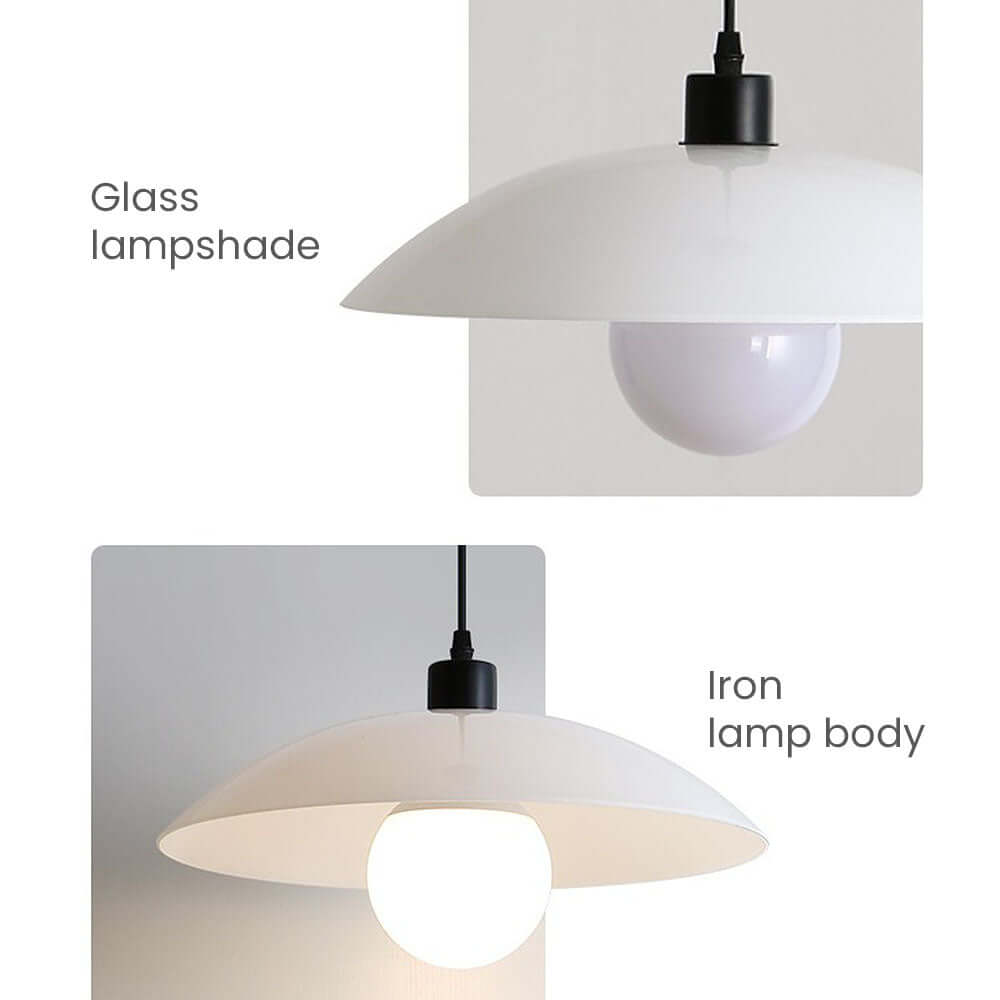 Minimalistische Pendelleuchte Weißglas