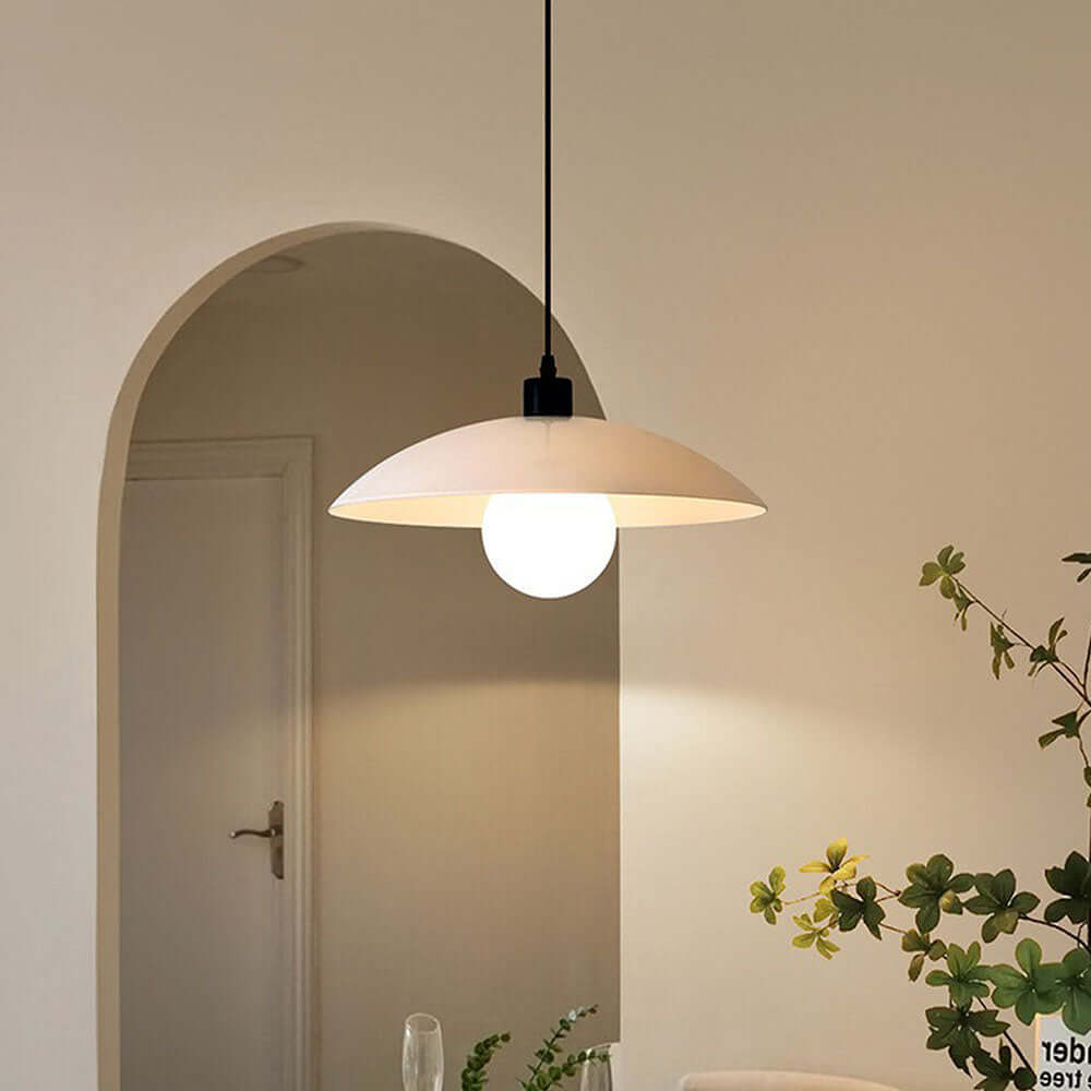 Minimalistische Pendelleuchte Weißglas