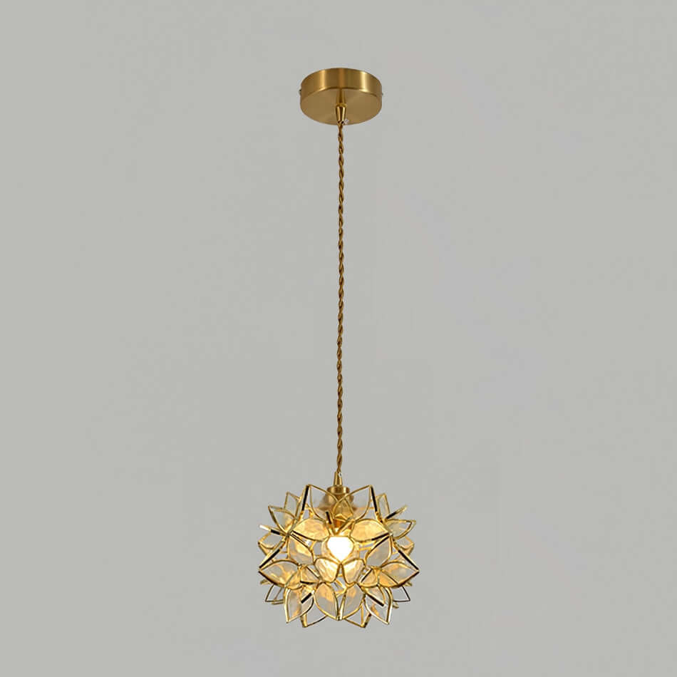 Lampe à suspension en coquillage Kapiz faite à la main