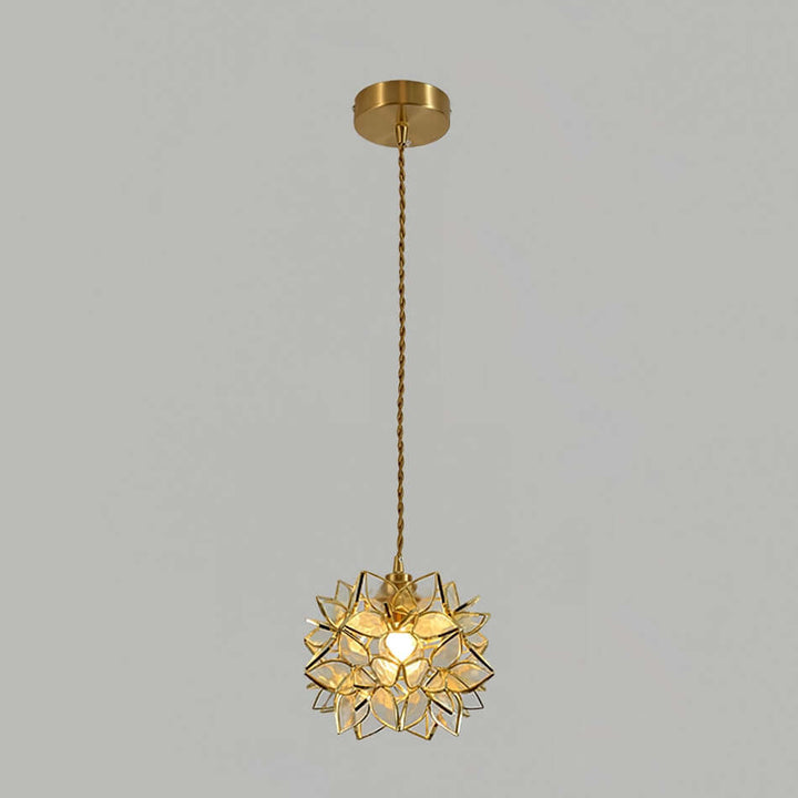 Lampe à suspension en coquillage Kapiz faite à la main