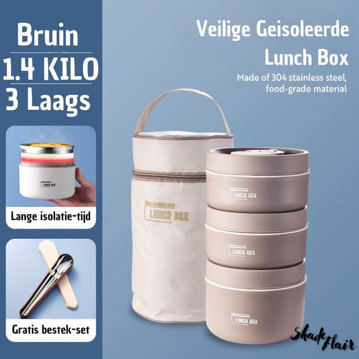 Isolierter Edelstahl Lunchbehälter Set - LunchMate