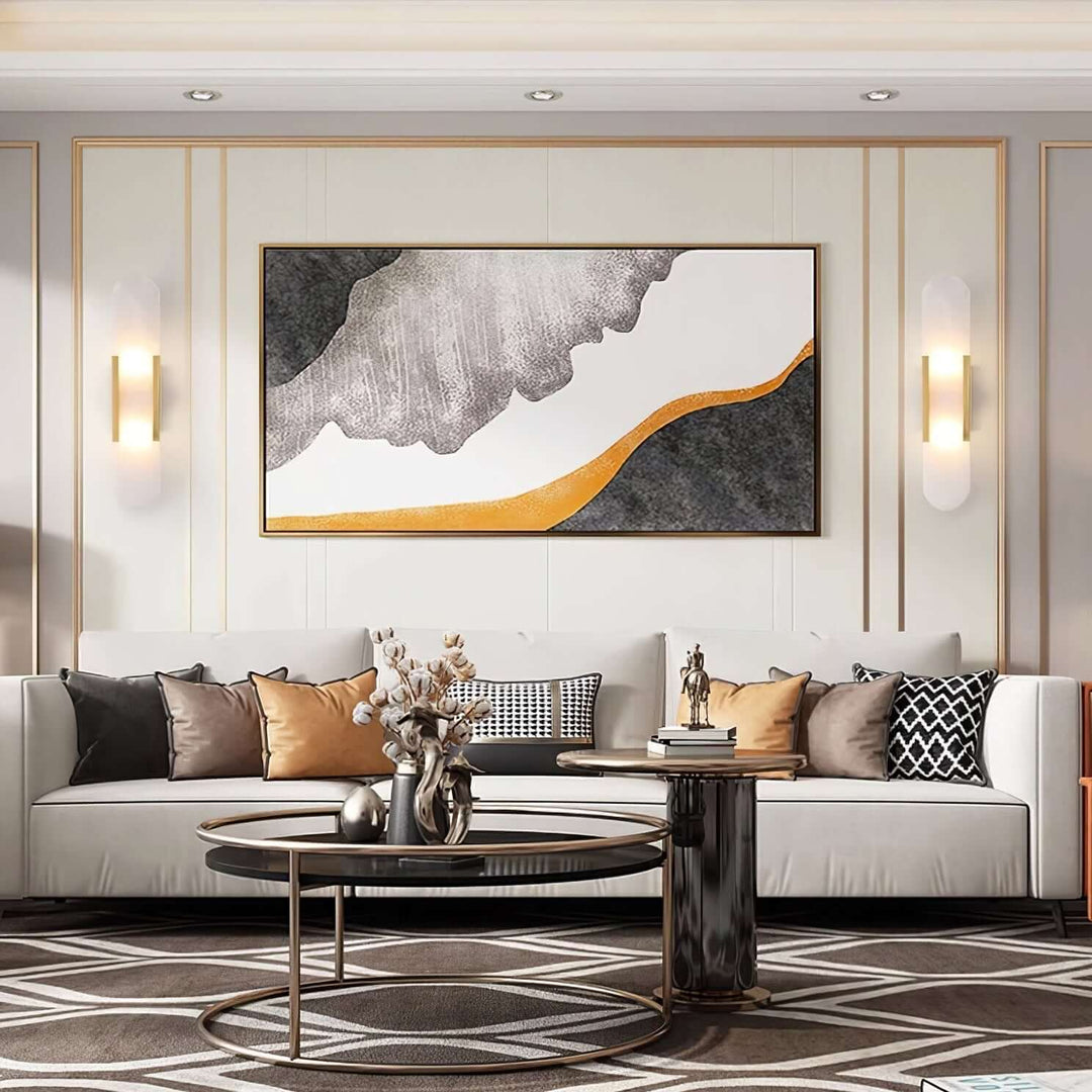 Langgestreckte Alabaster-Wandleuchte