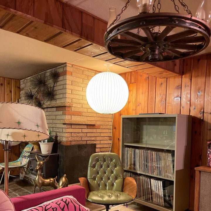 Lampe suspendue moderne blanche - soie et acier