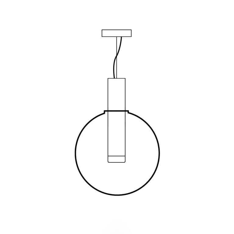 Suspension élégante en verre et métal
