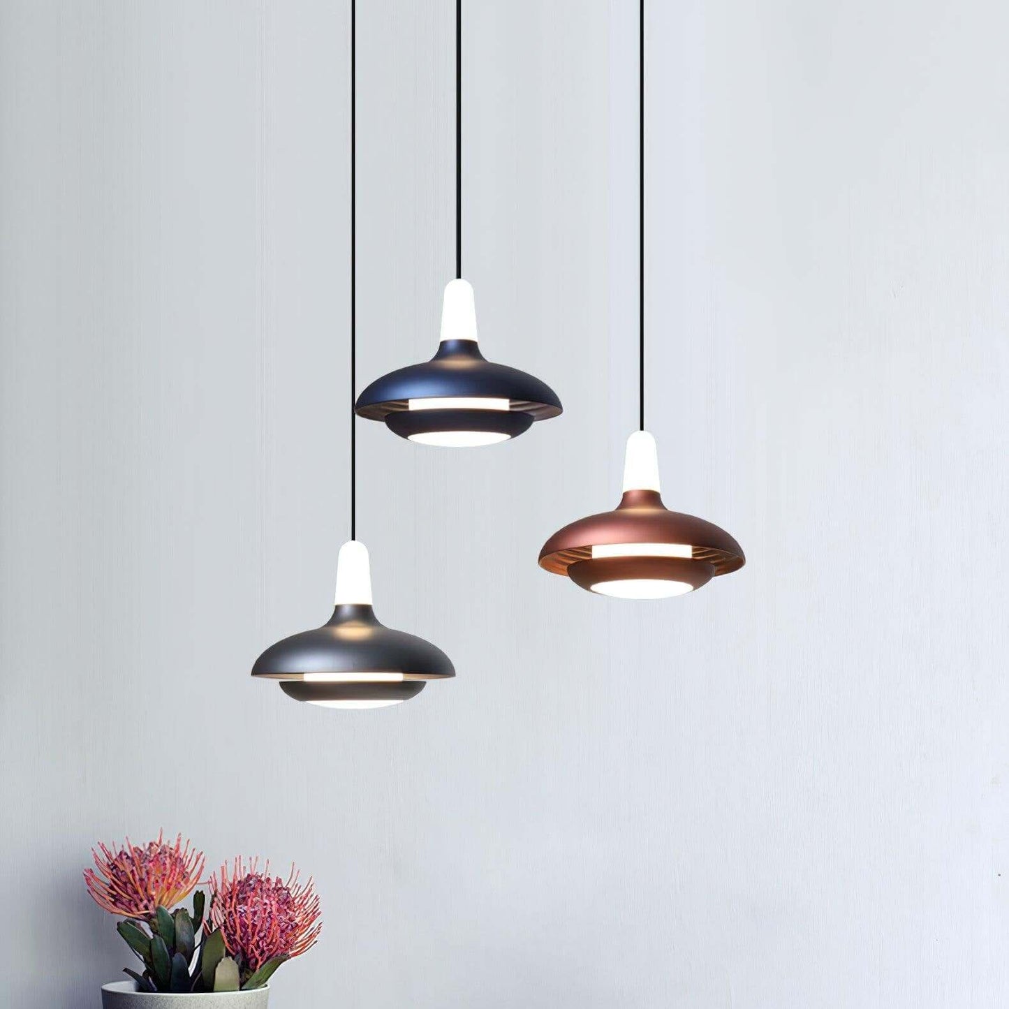 Suspension LED moderne, aluminium, 18 cm