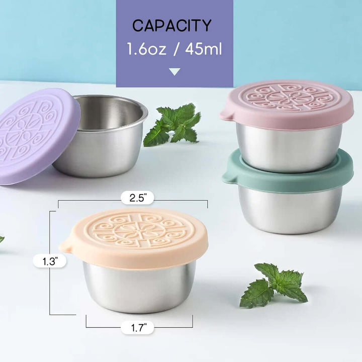 Ensemble de récipients à sauce en acier inoxydable