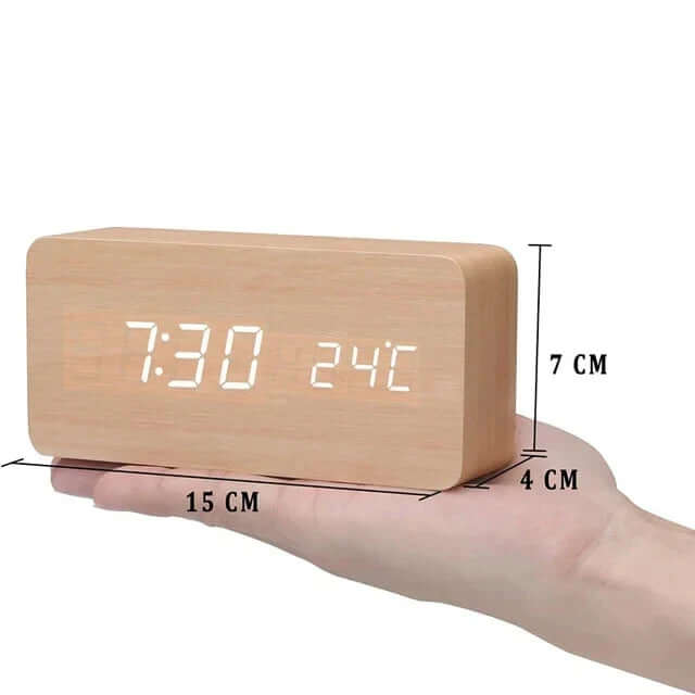 Digitaler Holz-Wecker mit LED & Sprachsteuerung