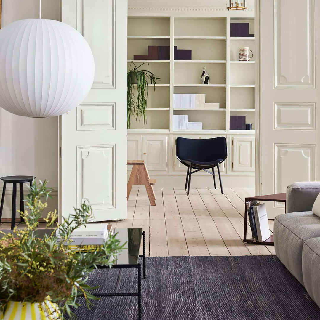 Lampe suspendue moderne blanche - soie et acier