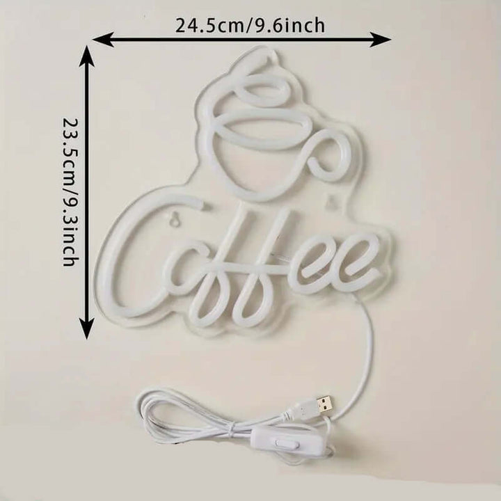 LED-Neon-Kaffee-Schriftzug - Wanddeko für Kaffeeliebhaber