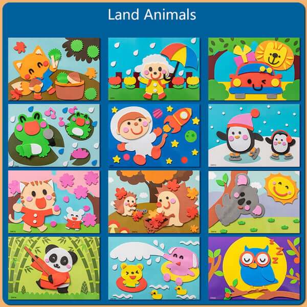 3D Tier-Stickerset - Fantasievolle Abenteuer