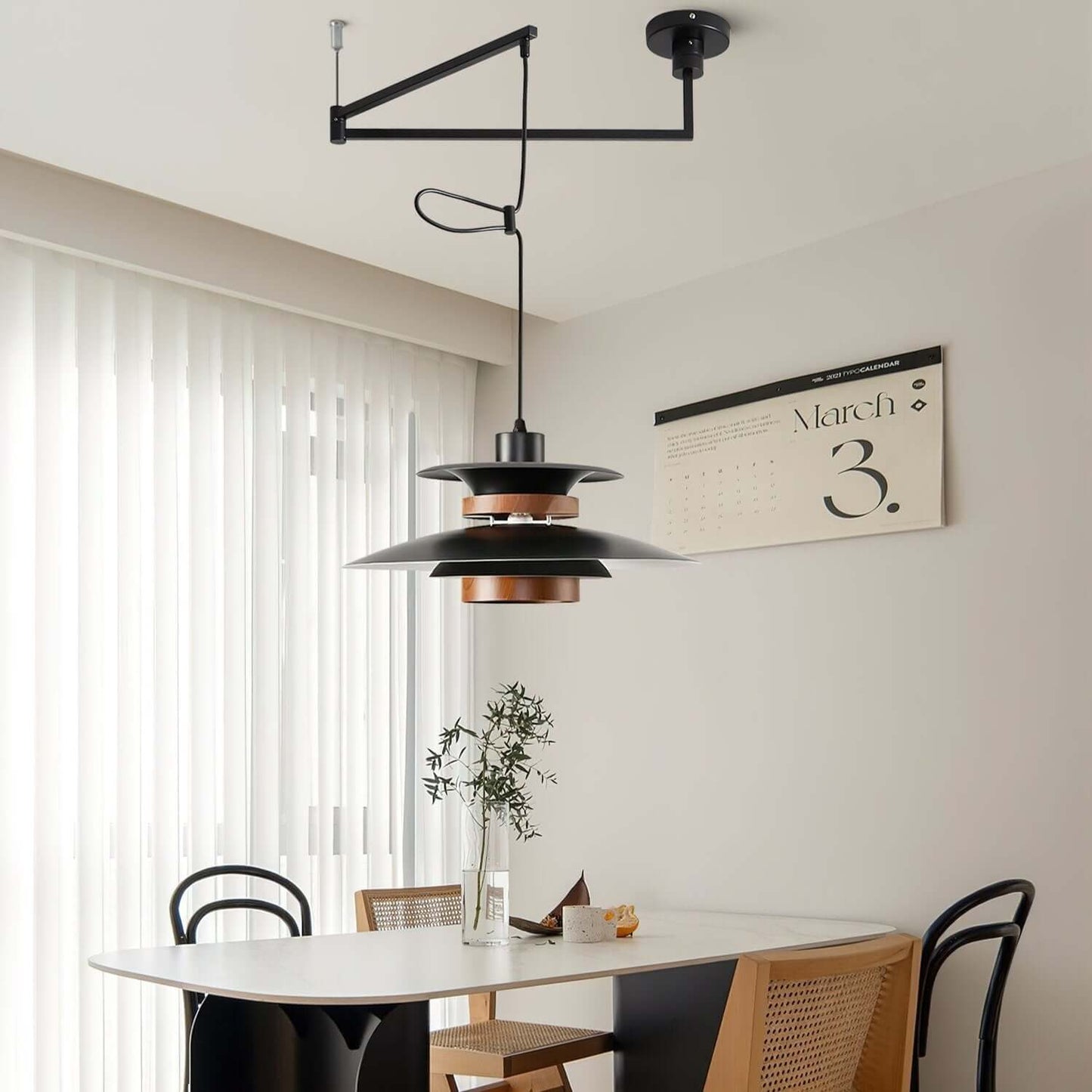 4-Schirm Pendelleuchte - Schwenkarm Design