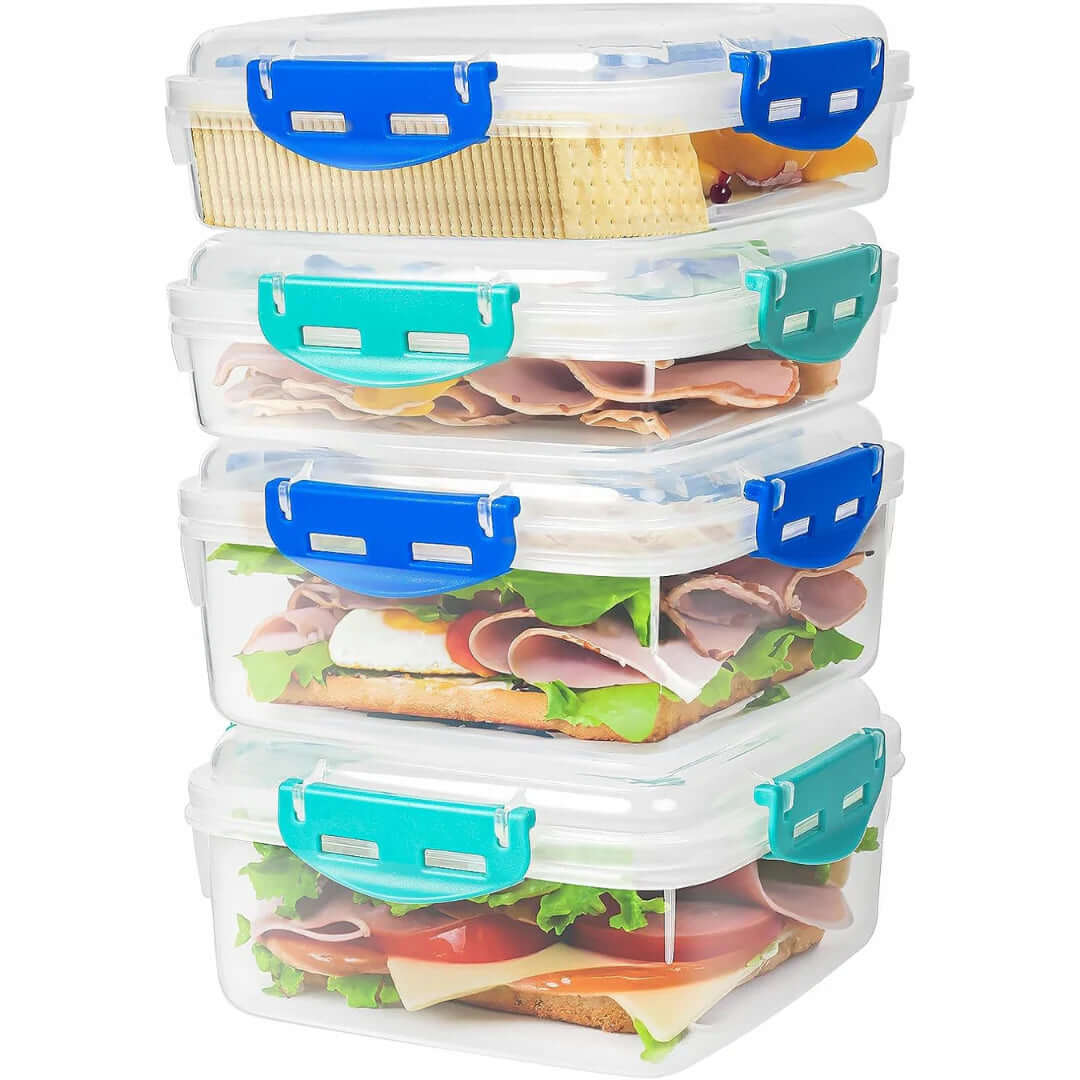 4er Set Auslaufsichere Lunchboxen: Frisch & Sicher