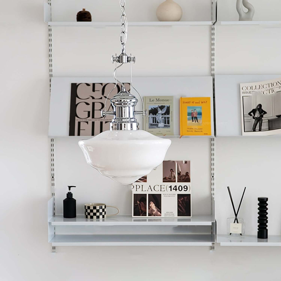 Suspension élégante en verre et métal