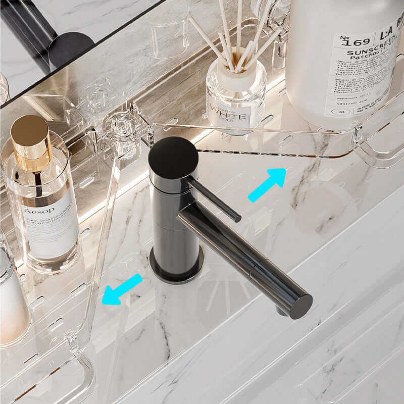 Étagère de salle de bain pliable avec ventouses