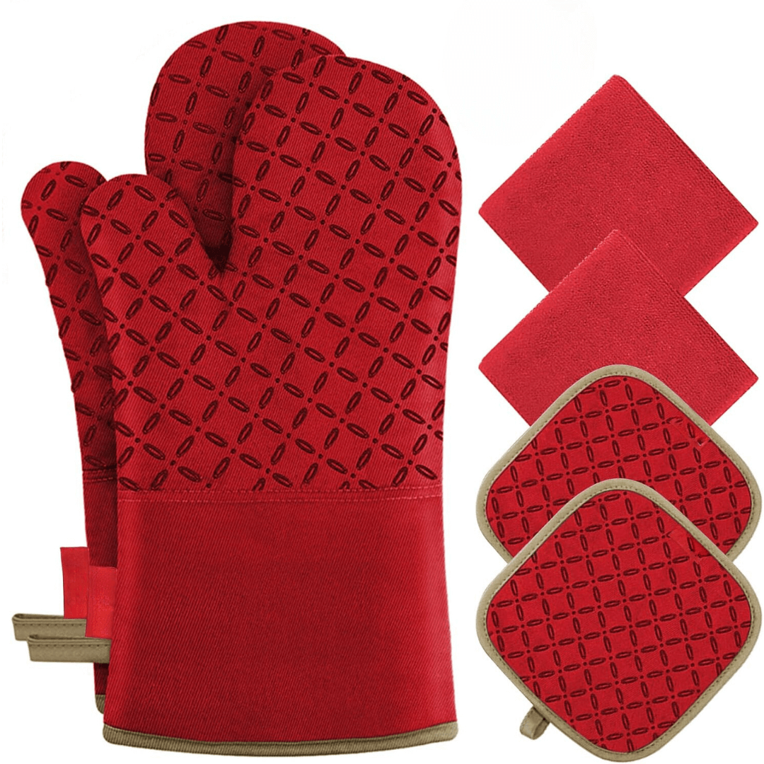 6-teiliges Hitzebeständiges Ofenhandschuh-Set