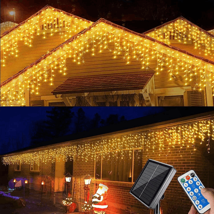 "50m Weihnachtsvorhang Lichterkette IP44, warmweiße LED-Leuchten, wasserfest für Garten oder Terrasse, Wasserfall-Effekt"