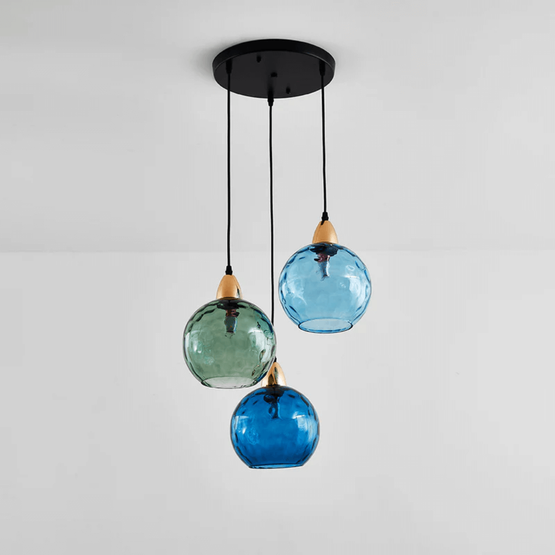 Moderne 3er Cluster Pendelleuchte Glas