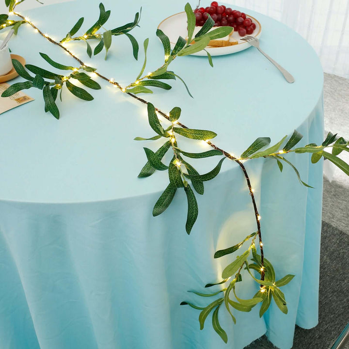 Guirlande lumineuse décorative LED branche d'olivier 182 cm